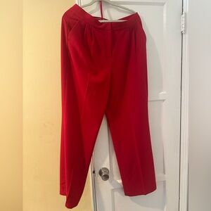Bar III Red Trousers with Relaxed Fit and Elastic Waistband